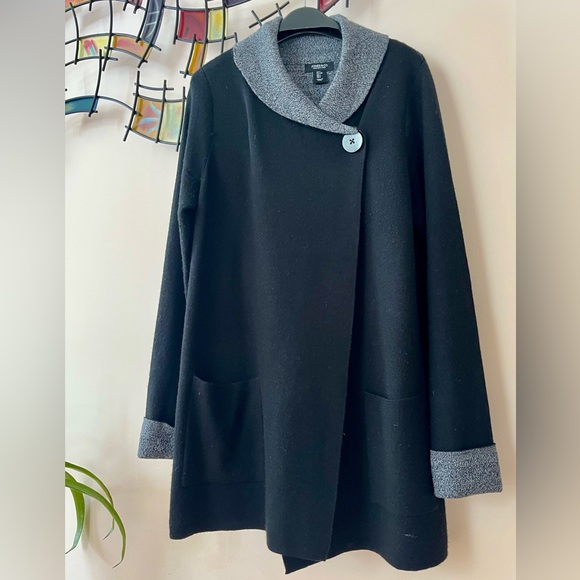 Jones & Co Wool Blend Single Button Sweater Jacket Size Large - Picture 3 of 7